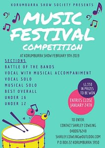 Korumburra Music Festival 2020 • 17 April, 2021 musicfestival 2019