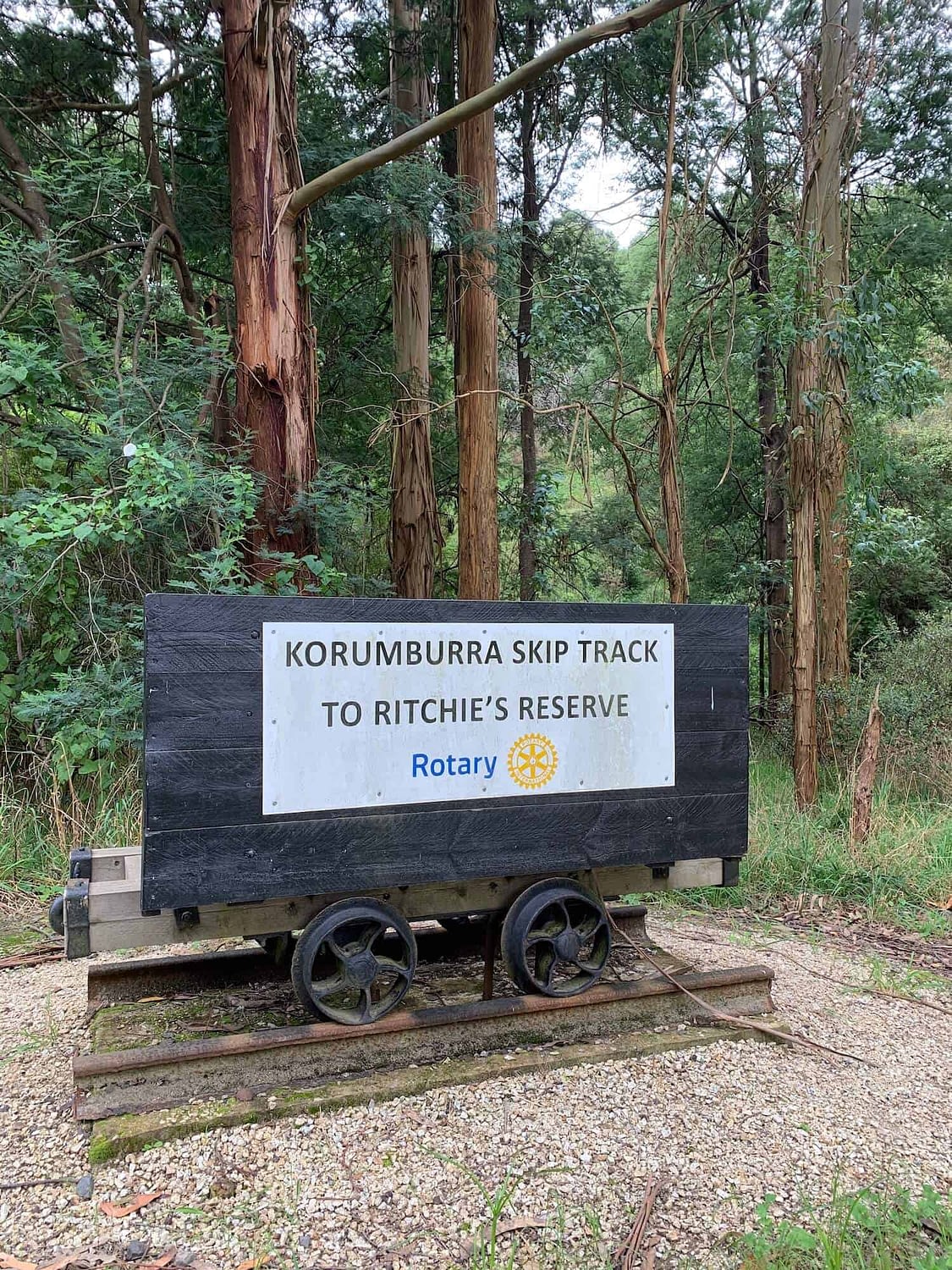 historic Korumburra Skip Track signage